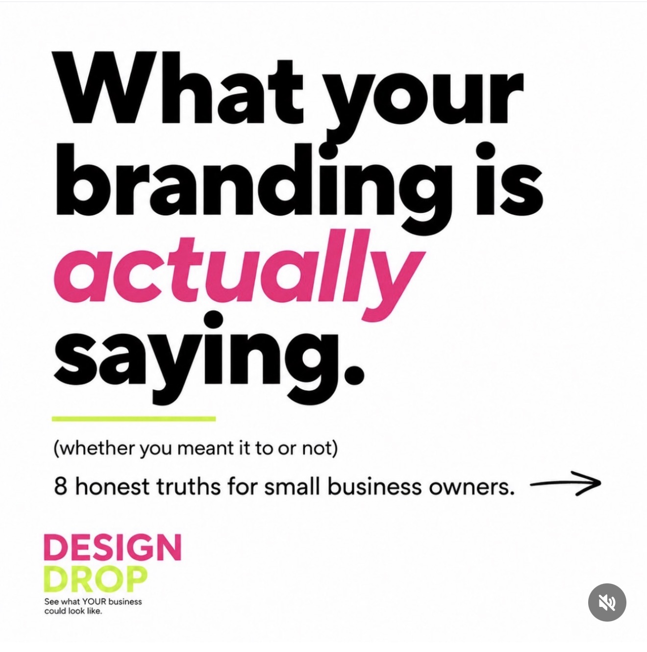 What your branding is actually saying — Instagram post